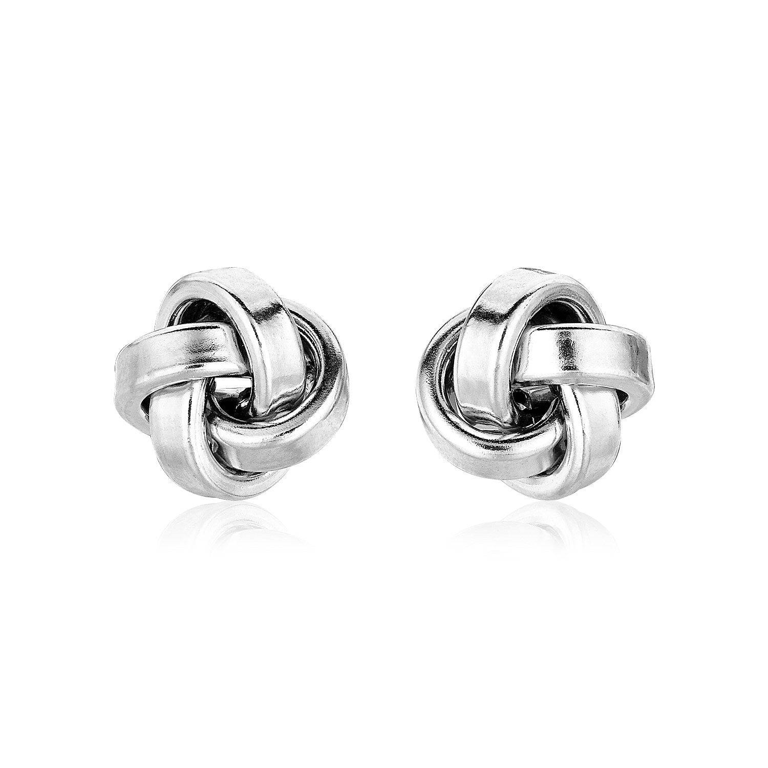 Sterling Silver Polished Love Knot Earrings(10mm)