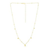 14k Yellow Gold High Polish Beaded Stations Necklace