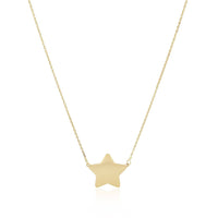 14k Yellow Gold Necklace with Five Pointed Star