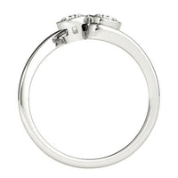 14k White Gold Bezel Set Curved Band Two Stone Diamond Ring (1/2 cttw) - Forever in Harmony