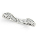 14k White Gold Curved Diamond Wedding Ring (1/10 cttw) - Forever in Harmony