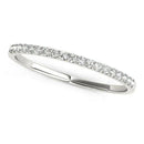 14k White Gold Pave Setting Diamond Wedding Ring (1/8 cttw) - Forever in Harmony