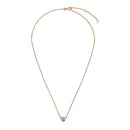 14k Rose Gold 17 inch Necklace with Round White Topaz