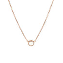 14k Rose Gold 17 inch Necklace with Round White Topaz