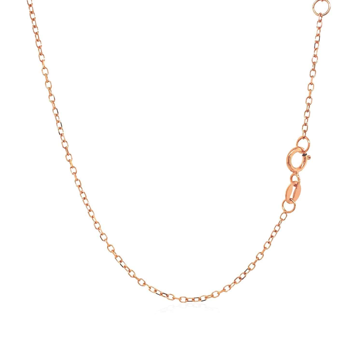 14k Rose Gold 17 inch Necklace with Round White Topaz