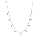 14k White Gold Necklace with Round Diamond Charms | - Forever in Harmony