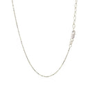 14k White Gold Necklace with Round Diamond Charms | - Forever in Harmony