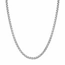 Sterling Silver Rhodium Plated Round Box Chain (3.80 mm) | - Forever in Harmony