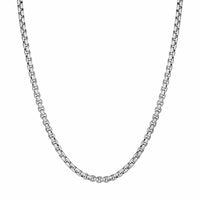 Sterling Silver Rhodium Plated Round Box Chain (3.80 mm) | - Forever in Harmony