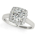 14k White Gold Square Shape Border Diamond Engagement Ring (1 1/3 cttw) - Forever in Harmony