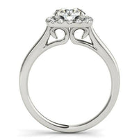 14k White Gold Square Shape Border Diamond Engagement Ring (1 1/3 cttw) - Forever in Harmony