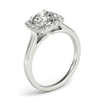 14k White Gold Square Shape Border Diamond Engagement Ring (1 1/3 cttw) - Forever in Harmony