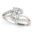 14k White And Rose Gold Bypass Shank Diamond Engagement Ring (1 1/3 cttw) - Forever in Harmony