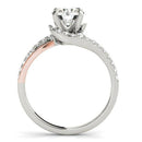 14k White And Rose Gold Bypass Shank Diamond Engagement Ring (1 1/3 cttw) - Forever in Harmony