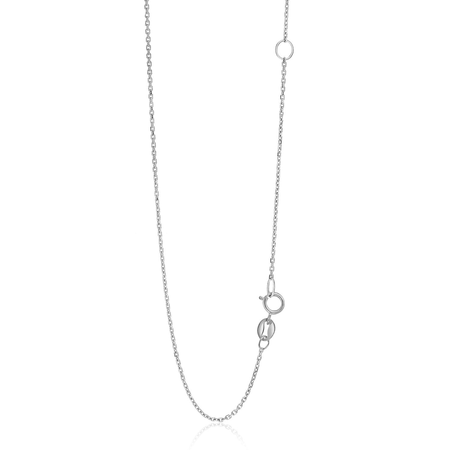 14k White Gold Adjustable Cable Chain (1.10 mm) | 18''