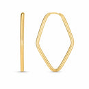 14k Yellow Gold Endless Marquise Hoops