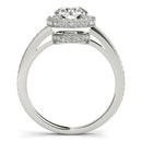 14k White Gold Round Diamond Engagement Ring with Pave Set Halo (1 1/2 cttw) - Forever in Harmony