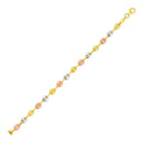 14k Tri Color Gold Mariner Link Bracelet (4.90 mm) | - Forever in Harmony