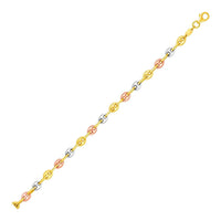 14k Tri Color Gold Mariner Link Bracelet (4.90 mm) | - Forever in Harmony