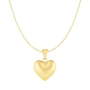 Puffed Heart Pendant in 10k Yellow Gold