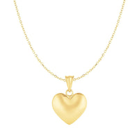 Puffed Heart Pendant in 10k Yellow Gold