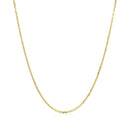 18k Yellow Gold Diamond Cut Cable Link Chain (1.10 mm)