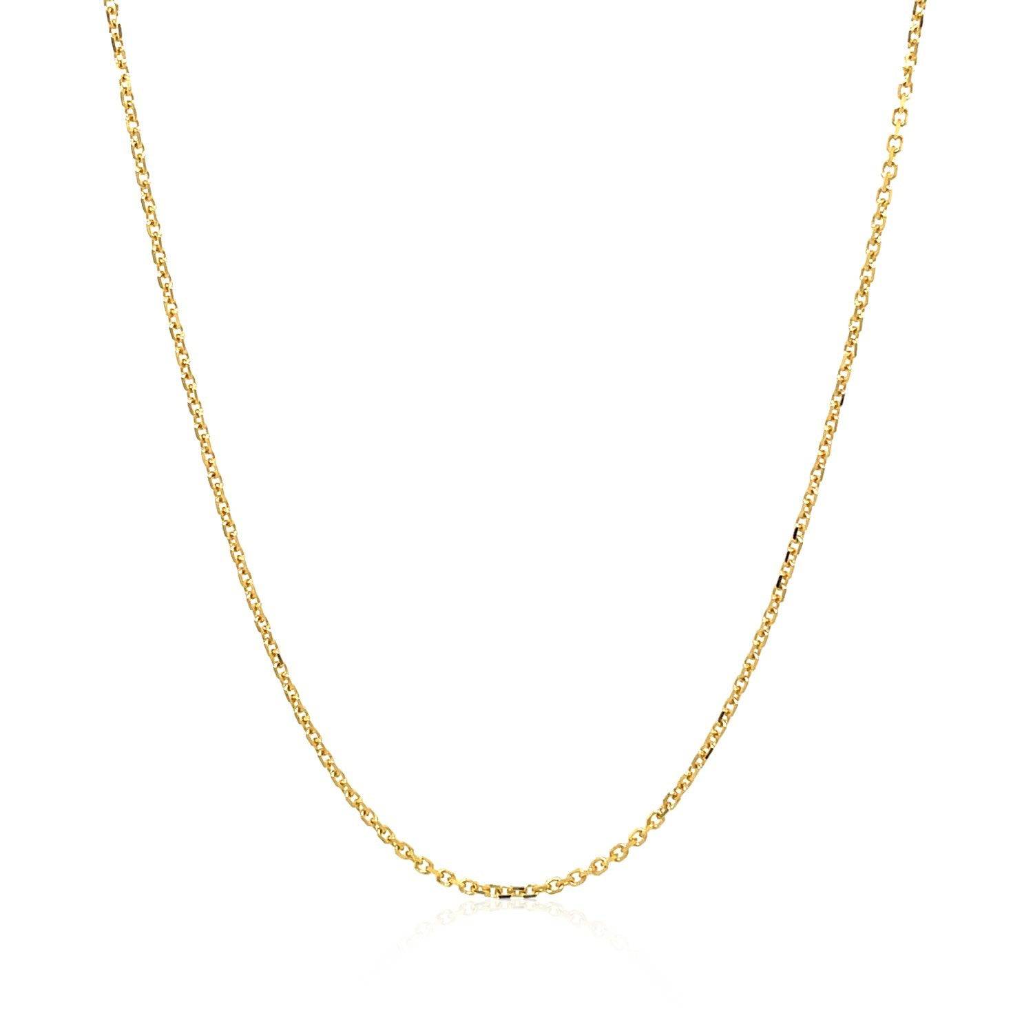 18k Yellow Gold Diamond Cut Cable Link Chain (1.10 mm)