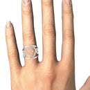 Heart Motif Filigree Style Diamond Ring in 14k White And Rose Gold (1/4 cttw) - Forever in Harmony