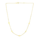 14k Yellow Gold Chain Necklace with Cross Stations