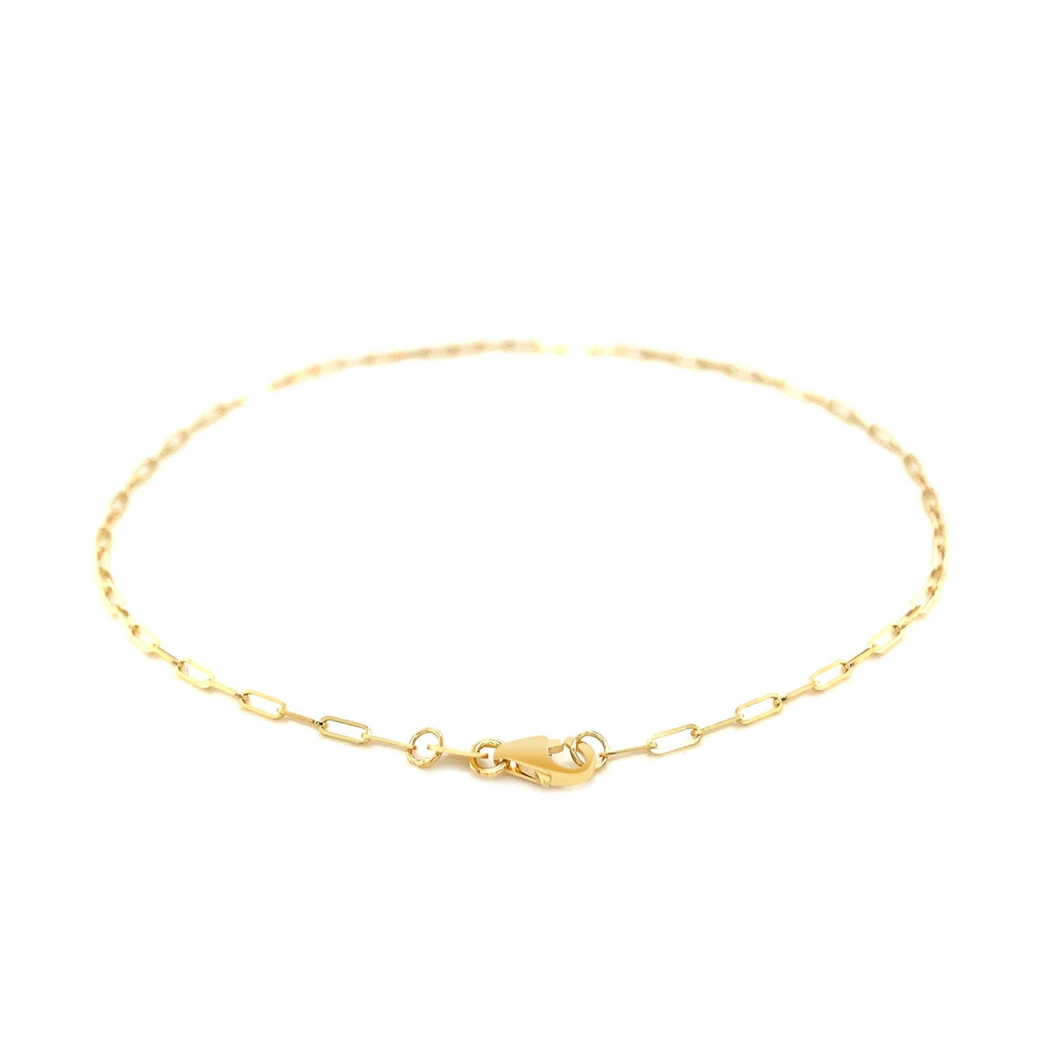 14K Yellow Gold Fine Paperclip Anklet (1.5mm)