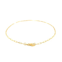 14K Yellow Gold Fine Paperclip Anklet (1.5mm)