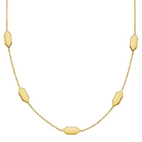 Elongated Hexagon Necklace in 14K Yellow Gold