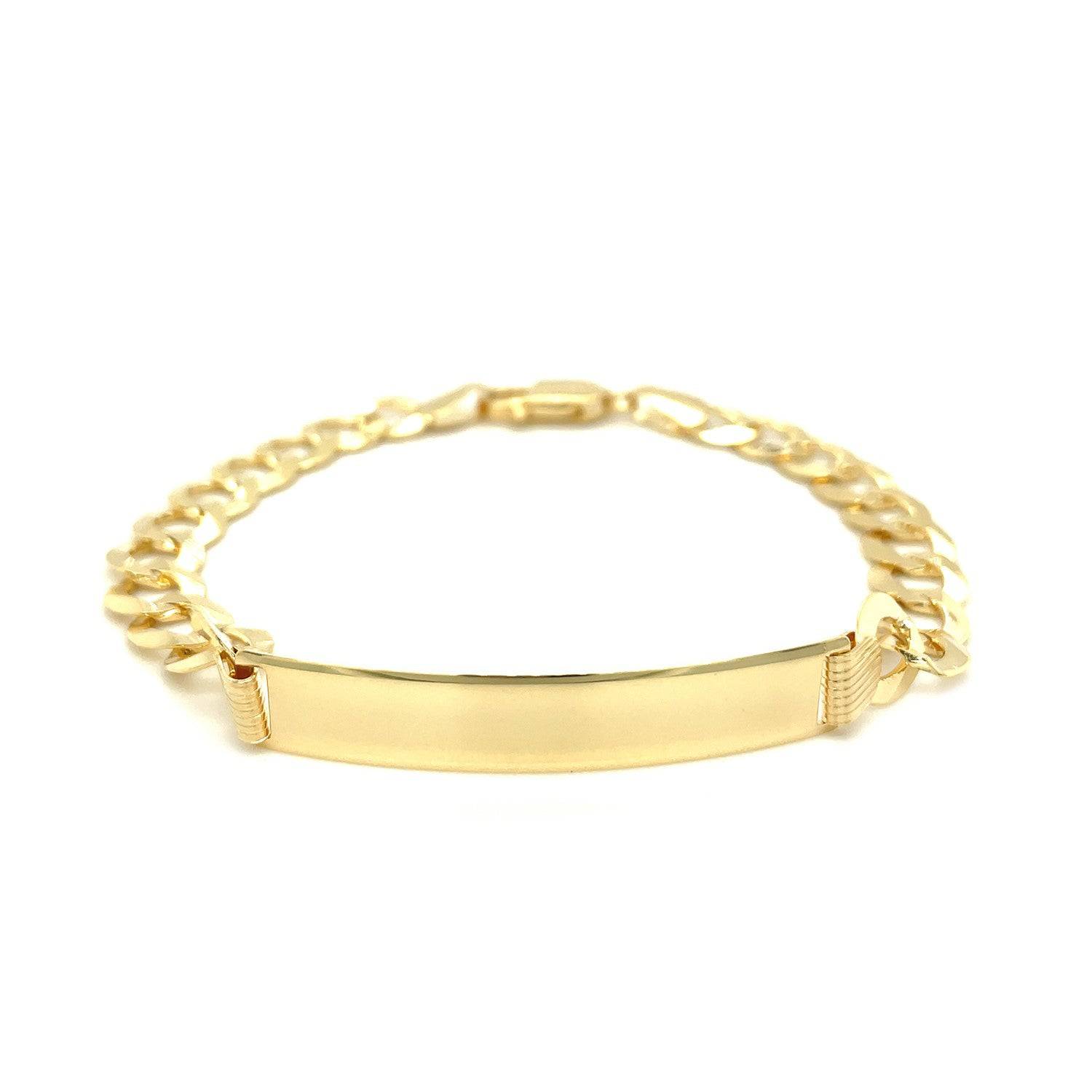 14k Yellow Gold 8 1/2 inch Mens Curb Chain ID Bracelet (8.30 mm) |