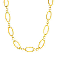 14k Yellow Gold Necklace with Polished Oval Links | 18''