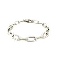 Sterling Silver Wide Paperclip Chain Bracelet (6.50 mm) | 7.5''