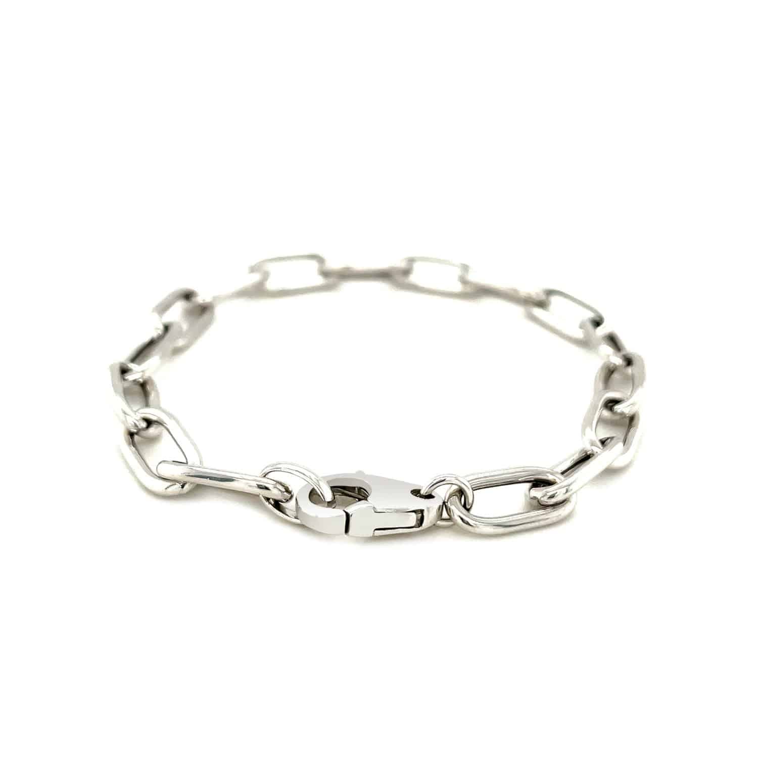 Sterling Silver Wide Paperclip Chain Bracelet (6.50 mm) | - Forever in Harmony