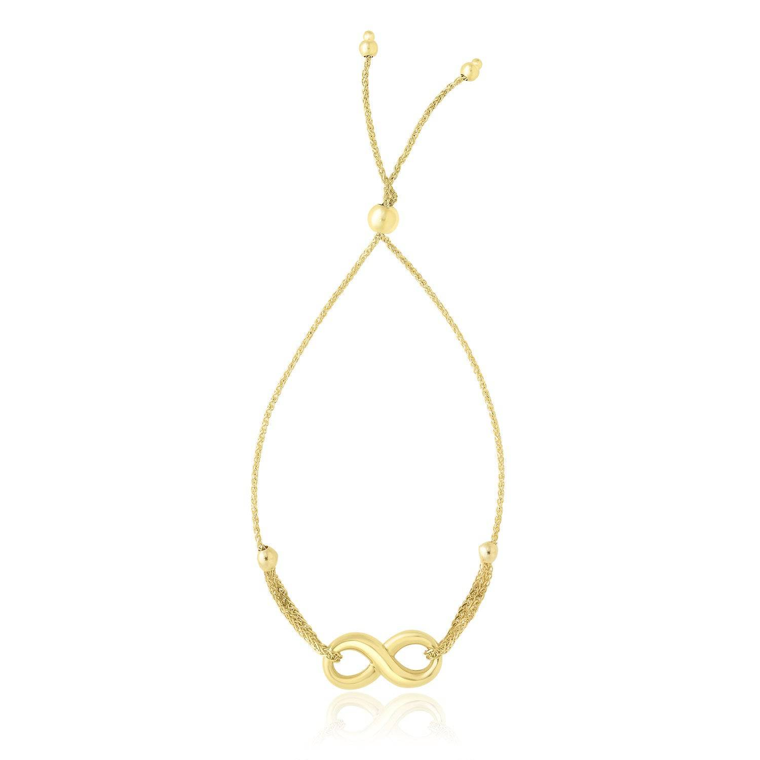 14k Yellow Gold Infinity Motif Adjustable Lariat Bracelet (1.00 mm) |