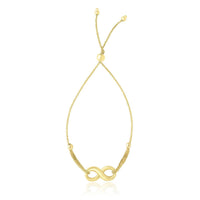 14k Yellow Gold Infinity Motif Adjustable Lariat Bracelet (1.00 mm) | - Forever in Harmony