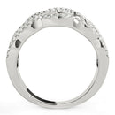 Diamond Studded Ring with Four Curves in 14k White Gold (5/8 cttw) - Forever in Harmony