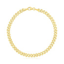 14k Yellow Gold High Polish Textured Fancy Chain Bracelet  (4.00 mm) | - Forever in Harmony