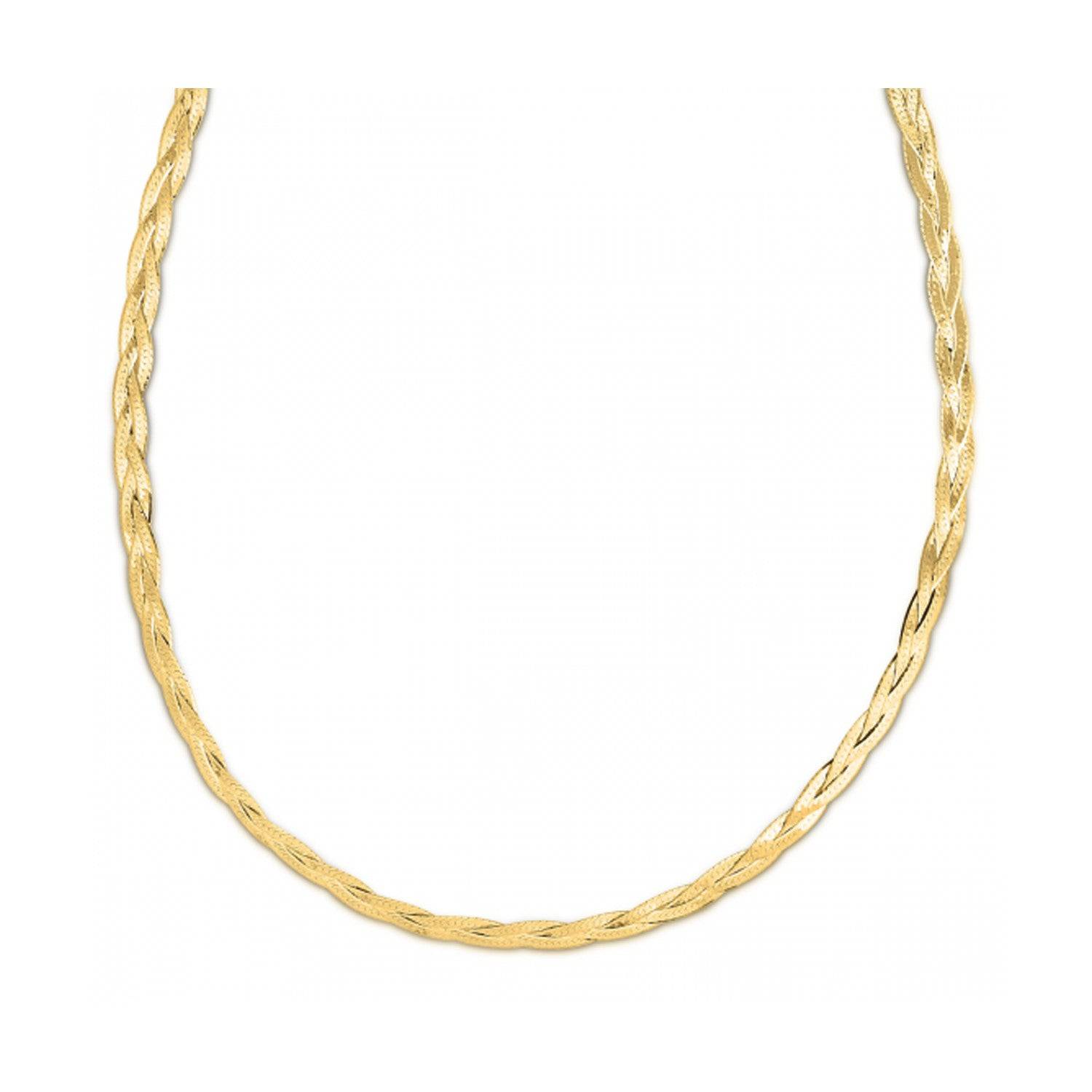 14k Yellow Gold Braided Herringbone Chain (3.20 mm) |