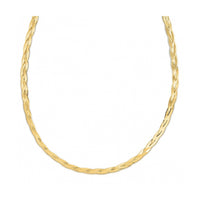 14k Yellow Gold Braided Herringbone Chain (3.20 mm) | - Forever in Harmony