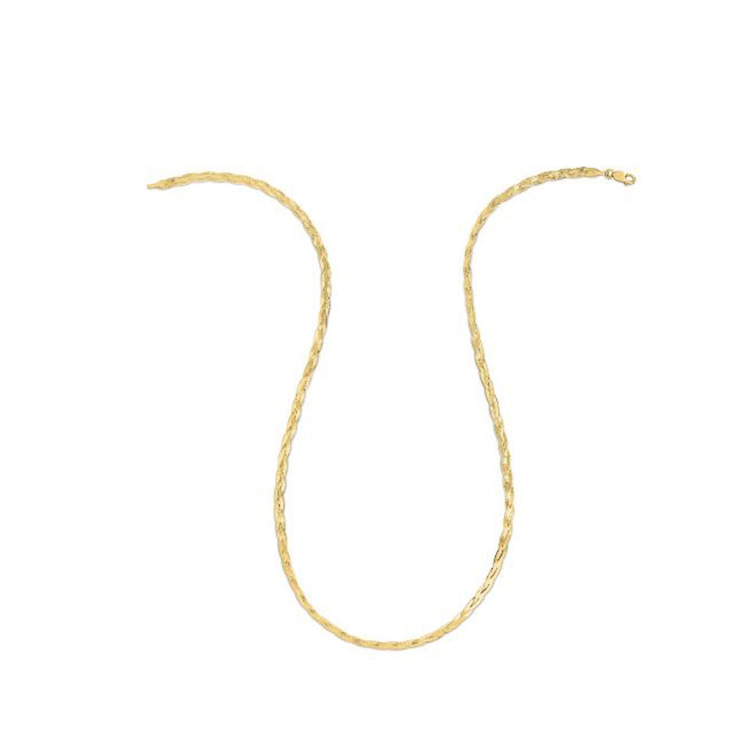 14k Yellow Gold Braided Herringbone Chain (3.20 mm) |