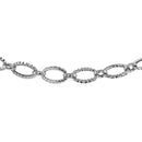 Textured Oval Link Bracelet in 14k White Gold (8.60 mm) | - Forever in Harmony