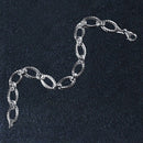 Textured Oval Link Bracelet in 14k White Gold (8.60 mm) | - Forever in Harmony