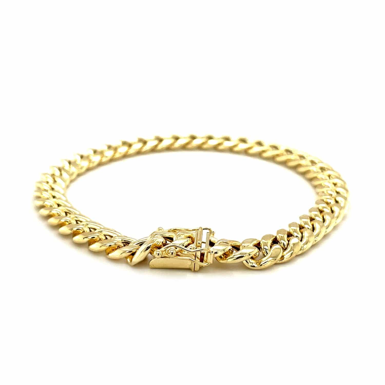 14k Yellow Gold Semi Solid Miami Cuban Bracelet (7.20 mm) | - Forever in Harmony