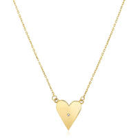 14k Yellow Gold High Polish Elongated Heart Necklace | - Forever in Harmony