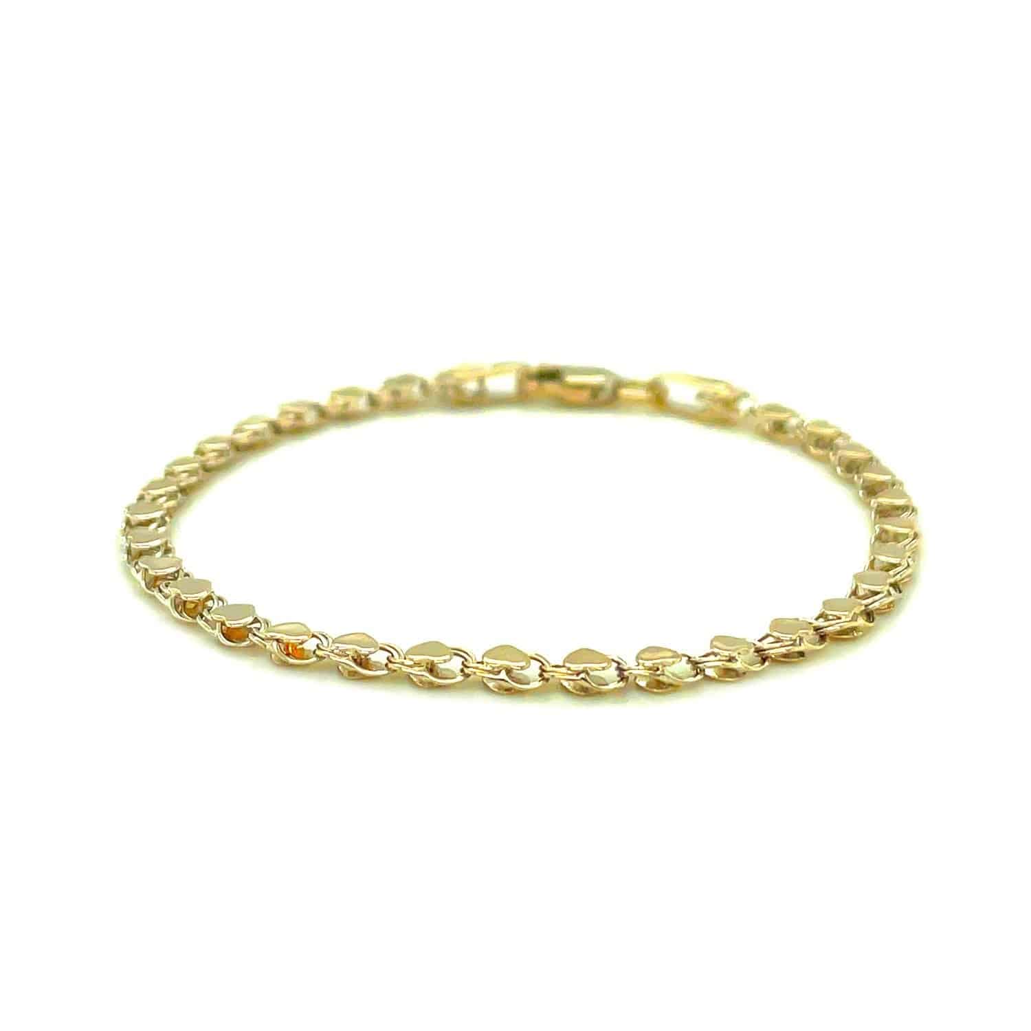 2.9mm 14k Yellow Gold Heart Anklet | - Forever in Harmony