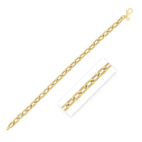 14k Yellow Gold Oval Domed Paperclip Chain Bracelet (5.30 mm) | 7.5