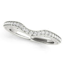 14k White Gold Prong Set Curved Diamond Wedding Ring (1/6 cttw) - Forever in Harmony